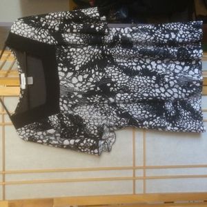 Black and white square neck top
